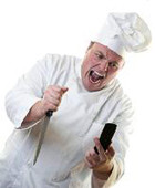 chef yelling at phone
