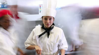 busy female chef
